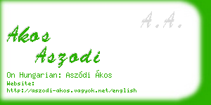 akos aszodi business card